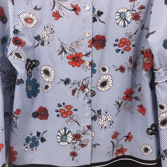 Jane & Delaney Striped Floral Peasant Blouse - Picture 6 of 6